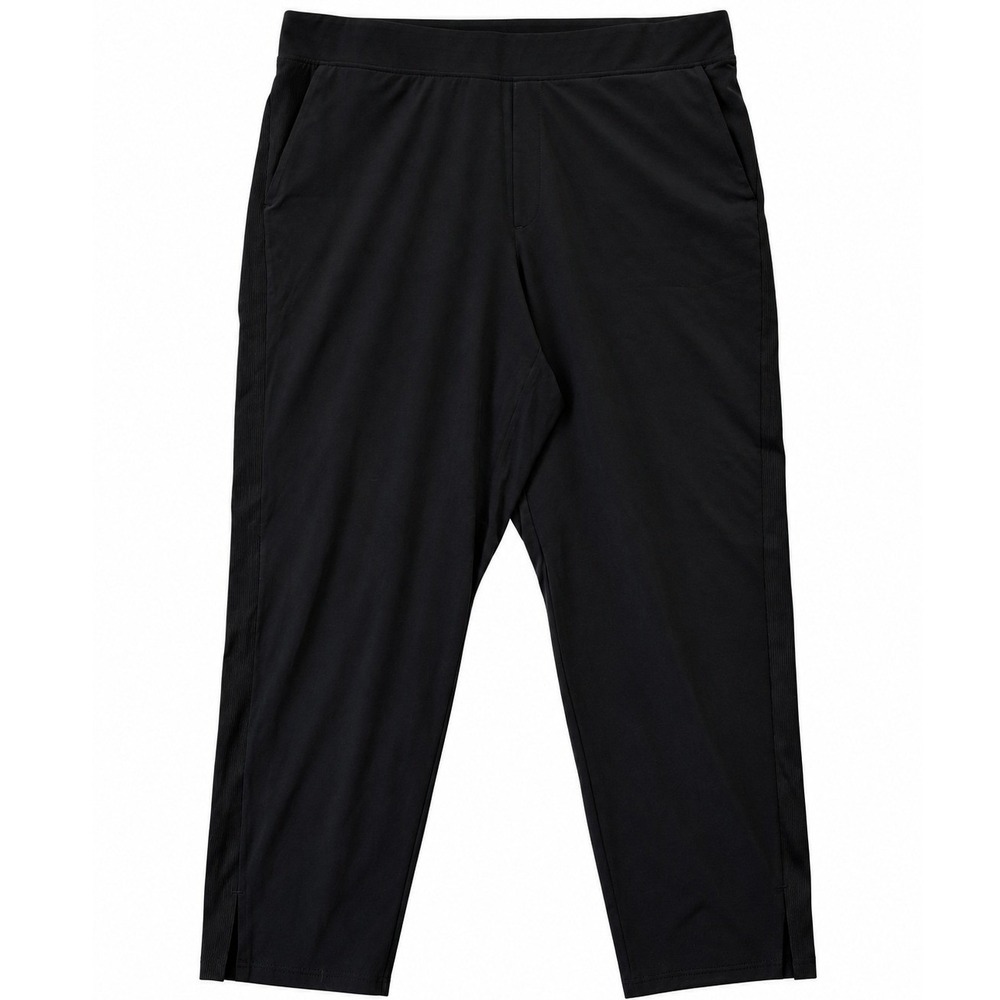 ATHLETA Brooklyn Ankle Pant Women's 18 Black Polyester Spandex Ribbed Side Trim
